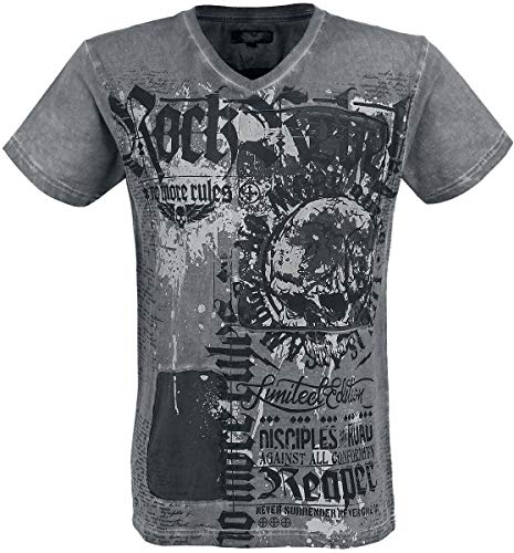 Rock Rebel by EMP Heavy Soul Hombre Camiseta Gris L, 100% algodón, [Effekte/Besonderheiten] + Regular