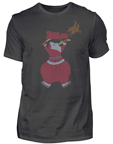 ROCK-WITCHES El Papá Noel en necesidad. La piel del trineo se mantiene firme – Camiseta para hombre. asfalto S