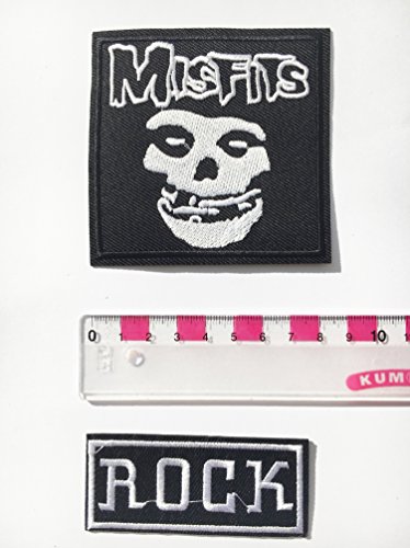 Rocker Biker Patch - Parche para ropa (5 unidades), diseño de calavera