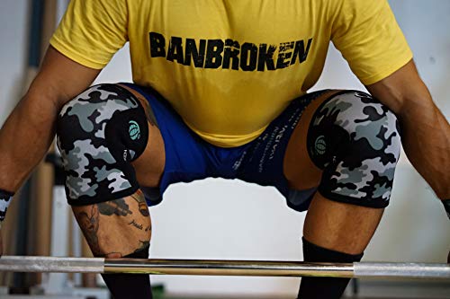 Rodilleras CAMO 2.0 BB BANBROKEN (2 unds) - 5mm Knee Sleeves - Halterofilia, Deporte Funcional, Crossfit, Levantamiento de Pesas, Running y Otros Deportes. 1 PAR - Unisex. (L)