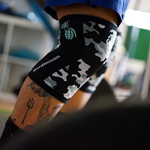 Rodilleras CAMO 2.0 BB BANBROKEN (2 unds) - 5mm Knee Sleeves - Halterofilia, Deporte Funcional, Crossfit, Levantamiento de Pesas, Running y Otros Deportes. 1 PAR - Unisex. (L)