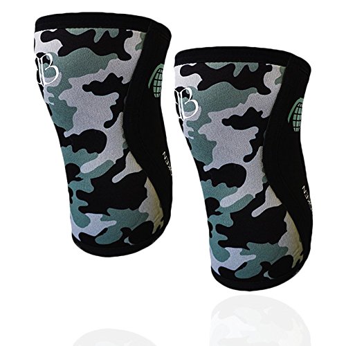 Rodilleras CAMO 2.0 BB BANBROKEN (2 unds) - 5mm Knee Sleeves - Halterofilia, Deporte Funcional, Crossfit, Levantamiento de Pesas, Running y Otros Deportes. 1 PAR - Unisex. (L)