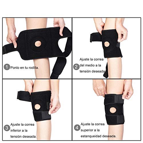 Rodilleras Deportivas, Ajustable Rodilleras Jogging Brace Ejerciciopara Crossfit Correr Deportes Baloncesto Desgarro de Meniscos Artritis Alivio para el Dolor en Las Articulaciones