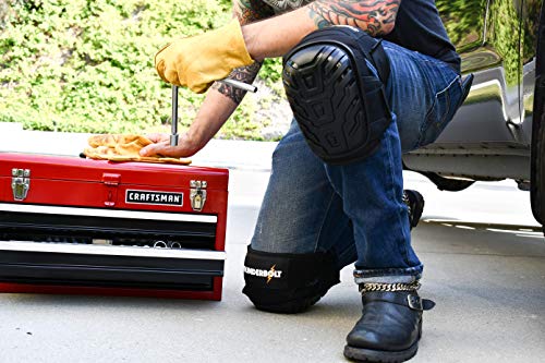 Rodilleras profesionales de Thunderbolt para trabajo, construcción, jardinería con un cómodo cojín de gel y fuertes correas antideslizantes