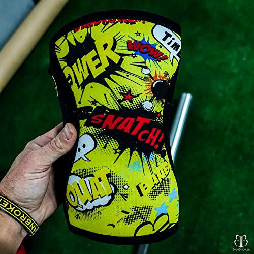 Rodilleras YELLOW FUN (2 unds) - 5mm Knee Sleeves - Halterofilia, deporte funcional, CrossFit, Levantamiento de Pesas, Running y otros deportes. UNISEX AMARILLO 1 PAR (M)