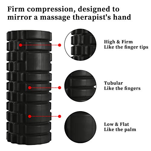 Rodillo de Espuma - EVA Rodillo Masaje Muscular, Foam Roller para Masaje Muscular de Tejido Profundo Liberar Las Piernas y el Dolor de Espalda - para yoga o terapia física y liberación miofascial