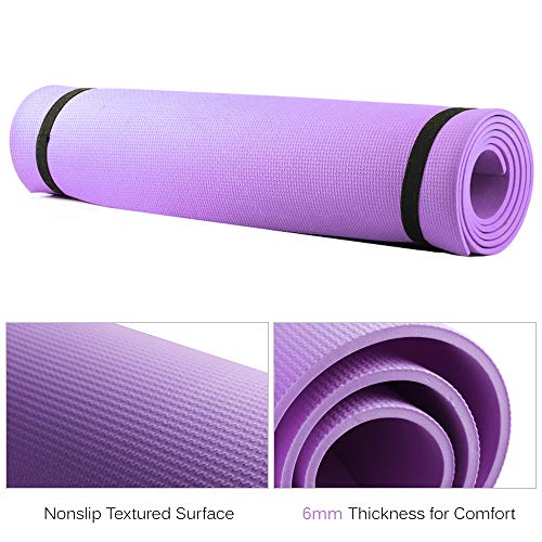 Roeam - Esterilla de yoga, fitness, esterilla de deporte, esterilla de yoga antideslizante, esterilla de entrenamiento para hombres y mujeres, 173 x 61 x 0,6 cm