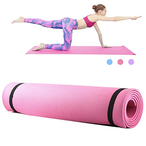 Roeam - Esterilla de yoga, fitness, esterilla de deporte, esterilla de yoga antideslizante, esterilla de entrenamiento para hombres y mujeres, 173 x 61 x 0,6 cm