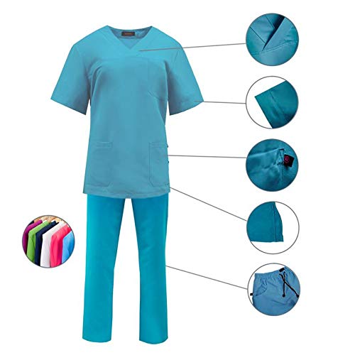 ROGER CON209 Uniforme Sanitario Conjunto Pijama Microfibra Anti-Olor Unisex Casaca y pantalón (Varias Tallas y Colores)