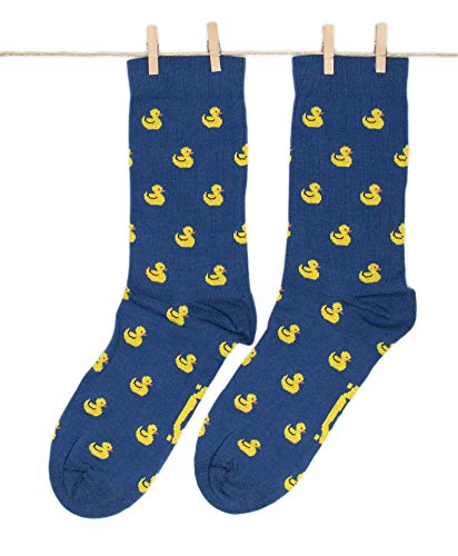 Roits Calcetines Patitos Azul 41-46 - Calcetines Originales Hombre Dibujos Divertidos