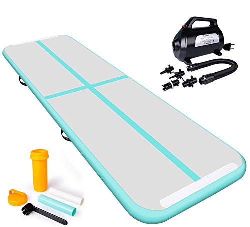 Rolimate Alfombrilla Hinchable Airtrack Colchoneta Inflable Pista de Aire para Gimnasia con Bomba de Aire Eléctrica para Yoga Entrenamiento Taekwondo Antideslizante