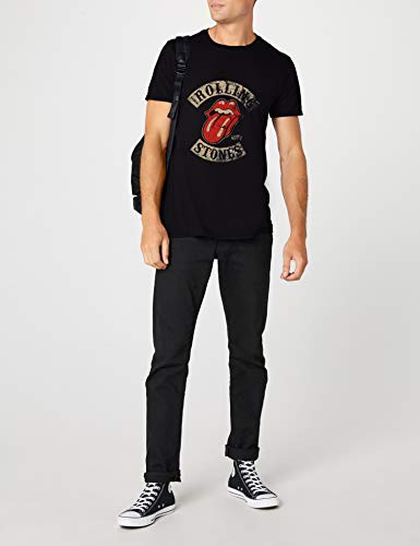 Rolling Stones Tour 78 Mens Blk TS Camiseta, Negro (Black), Medium para Hombre