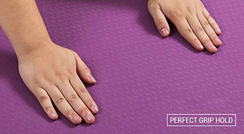 ROMIX Esterilla Yoga, Exercise Mat Eco-Friendly 6MM de Gruesor TPE con Bolsa de Transporte, Colchoneta de Yoga Antideslizante para Hombres, Mujeres, Hogar, Gimnasio, de Meditación Pilates (Púrpura)