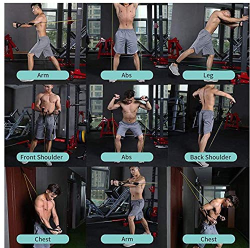 ROTEK 11pcs Bandas de Resistencia, Mujeres Hombres Gomas Elasticas Fitness Bandas de Gym para Yoga,Fitness,Deporte,Musculación,ABS Ejercicio,Pérdida de Peso,etc.