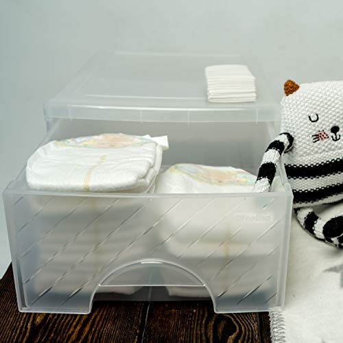 Rotho Frontbox, caja de cajones pequeños 1 cajón, Plástico PP sin BPA, transparente, klein 35.0 x 26.0 x 14.0 cm
