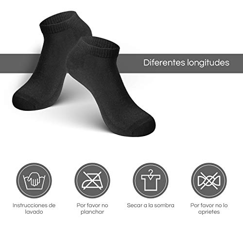 Rovtop 12 Pares de Calcetines para Hombre y Mujer - 12 Pares Calcetines Deportivos Medias Bajas, Malla Transpirable (Blanco/Negro/Gris)