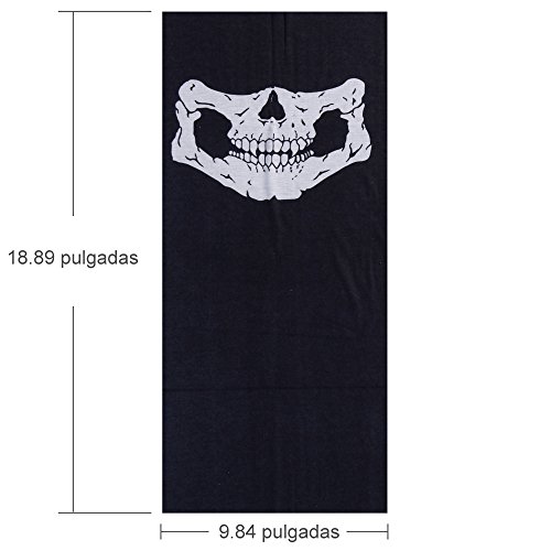 Rovtop 3 pzas Pasamontañas de Calavera Braga de Cuello Casco Moto Mascara Moto Negros para Invierno Respirable Máscara de Tubo Máscara Facial de la Motocicleta