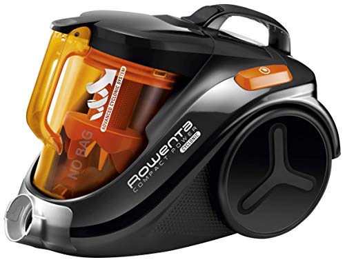 Rowenta RO3753 Compact Power Cyclonic - Aspirador sin Bolsa, Sistema Ciclónico sin Bolsa, Depósito 1.5 L, Cepillo Parquet y Boquilla 2 en 1 para Ranuras, 79 dB, Fácil de Limpiar