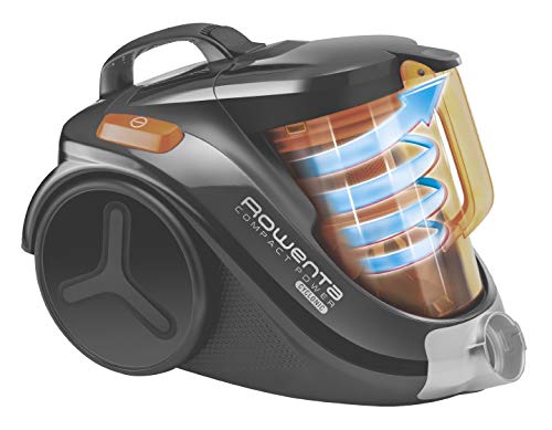 Rowenta RO3753 Compact Power Cyclonic - Aspirador sin Bolsa, Sistema Ciclónico sin Bolsa, Depósito 1.5 L, Cepillo Parquet y Boquilla 2 en 1 para Ranuras, 79 dB, Fácil de Limpiar