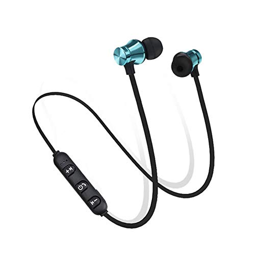 RRunzfon Auriculares Bluetooth magnéticos Bluetooth Auriculares in-Ear con micrófono sin Hilos con micrófono música Azul