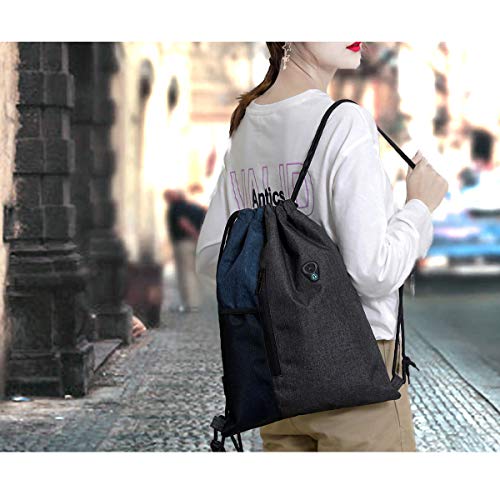 Ruberg - Bolsa de deporte resistente al agua para hombre y mujer, con cremallera, bolsillo interior, bolsillo exterior, bolsa de gimnasio, mochila hipster,color azul