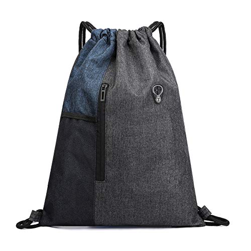 Ruberg - Bolsa de deporte resistente al agua para hombre y mujer, con cremallera, bolsillo interior, bolsillo exterior, bolsa de gimnasio, mochila hipster,color azul