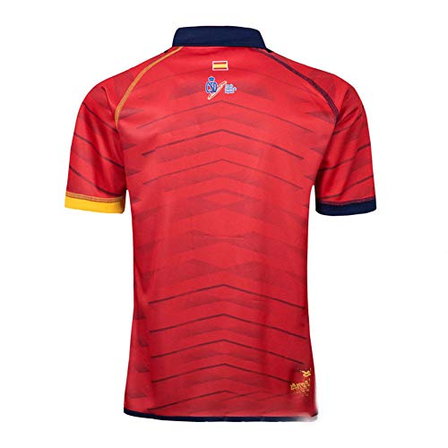 Rugby Jersey Selección Nacional de España de 2019 Fan T-Shirts Hombres Deportes Secado rápido de Manga Corta Fútbol Americano Jerseys S-3XL,Red,2XL/185-190CM