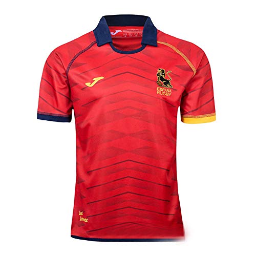 Rugby Jersey Selección Nacional de España de 2019 Fan T-Shirts Hombres Deportes Secado rápido de Manga Corta Fútbol Americano Jerseys S-3XL,Red,2XL/185-190CM