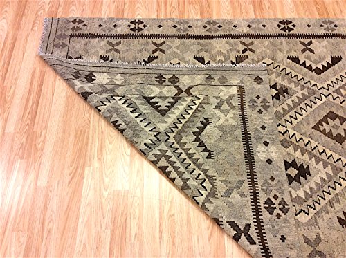 Rugstore-Outlet Alfombra Original Natural de Lana Natural teñida 100% teñida a Mano, Reversible, Estilo Tribal geométrico, diseño de corazón, Lado del Fuego, 153 x 198 cm