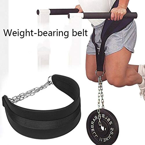 RXRENXIA Cinturón de inmersión con Cadena de Levantamiento de Pesas con Cadena de Acero Ajustable-Ideal para los Hombros de tríceps y dips de Pecho-Powerlifting Fuerza Entrenamiento Culturismo