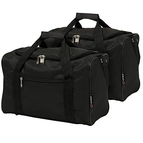 Ryanair 20L Tamaño máximo de Equipaje de Mano 40x25x20cm Bolsa de Equipaje (2X Negro)