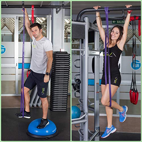 Ryher Banda elástica de Resistencia para dominadas - Banda de Ejercicios para Fitness, Crossfit, Asistente para pullups o Levantamiento de Pesas (Individual #4 Morada - de 16 a 38,5 kg)