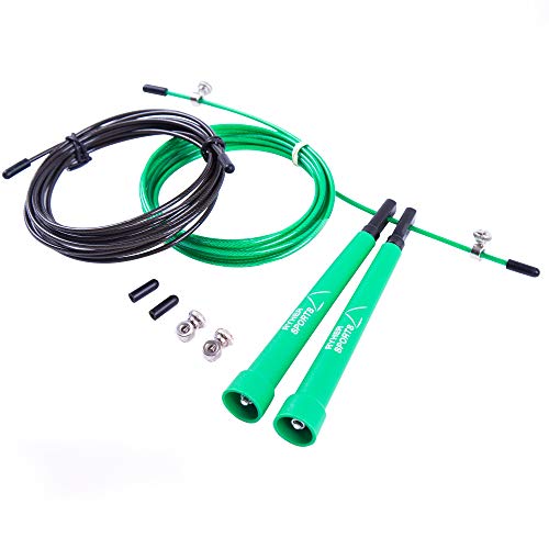 Ryher Cuerda para Saltar Kit - Comba Crossfit, Fitness y Ejercicio (Verde)
