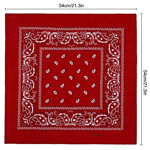 RZKJ-SHOP Bandana Gorros, Pañuelo para el Pelo Algodón con Paisley Pattern Headwear, Cuello, Cabeza, Pañuelo de Bolsillo, Multifuncional para Hombre, Mujer y Niño, Multicolor, 12 Unidades