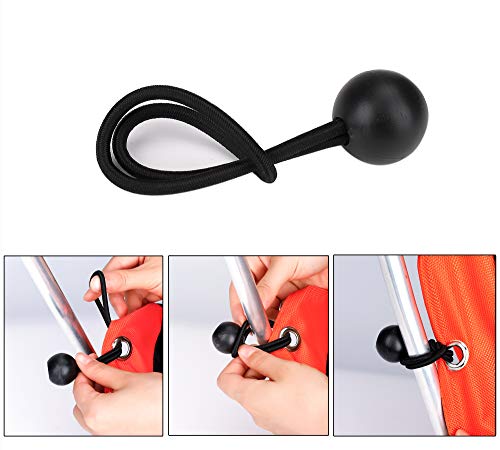 RZKJ-SHOP Tensor de Goma Elasticos con Bola, 30 Piezas Cuerda de fijación Bungee Cords para Cortinas, Pabellones,Tiendas de Campaña, Banner, Trampolín (Negro)