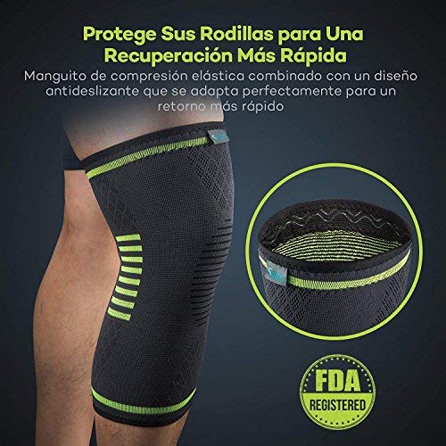 Sable Rodilleras Crossfit 2 Paquetes Antideslizante Uniforme de presión Tejido transpirable para Mujer y Hombre para, Motocross, Voleibol, Bicicleta, Baloncesto