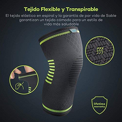 Sable Rodilleras Crossfit 2 Paquetes Antideslizante Uniforme de presión Tejido transpirable para Mujer y Hombre para, Motocross, Voleibol, Bicicleta, Baloncesto