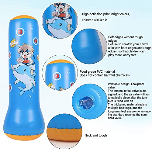 Saco de Boxeo Inflable para niños, Columna de Boxeo Pesada, Vaso, Saco de Boxeo Independiente para Practicar Karate, Taekwondo, MMA