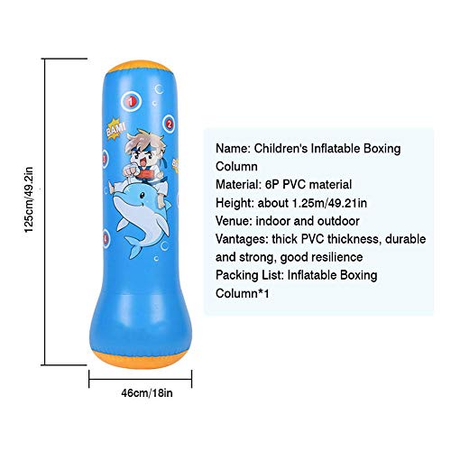 Saco de Boxeo Inflable para niños, Columna de Boxeo Pesada, Vaso, Saco de Boxeo Independiente para Practicar Karate, Taekwondo, MMA