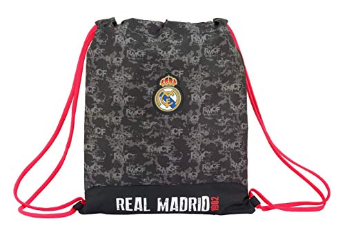 Safta Real Madrid Bolsa de Cuerdas para el Gimnasio, 40 cm, Negro
