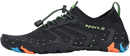 SAGUARO Escarpines Zapatos de Agua Calzado Playa Zapatillas Deportes Acuáticos para Buceo Snorkel Surf Natación Piscina Vela Mares Rocas Río para Hombre Mujer (Negro,43 EU)
