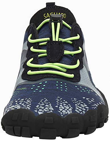 SAGUARO Hombre Mujer Barefoot Zapatillas de Trail Running Minimalistas Zapatillas de Deporte Fitness Gimnasio Caminar Zapatos Descalzos para Correr en Montaña Asfalto Escarpines de Agua, Azul, 39 EU