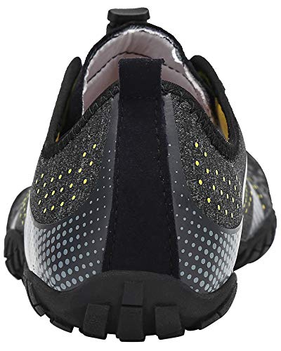 SAGUARO Hombre Mujer Barefoot Zapatillas de Trail Running Minimalistas Zapatillas de Deporte Fitness Gimnasio Caminar Zapatos Descalzos para Correr en Montaña Asfalto Escarpines de Agua, Negro, 41 EU