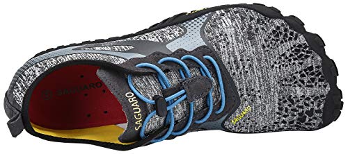 SAGUARO Hombre Mujer Barefoot Zapatillas de Trail Running Minimalistas Zapatillas de Deporte Fitness Gimnasio Caminar Zapatos Descalzos para Correr en Montaña Asfalto Escarpines de Agua, Gris, 42 EU