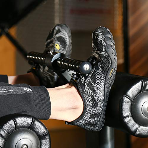 SAGUARO Hombre Mujer Barefoot Zapatillas de Trail Running Minimalistas Zapatillas de Deporte Fitness Gimnasio Caminar Zapatos Descalzos para Correr en Montaña Asfalto Escarpines de Agua, Negro, 41 EU