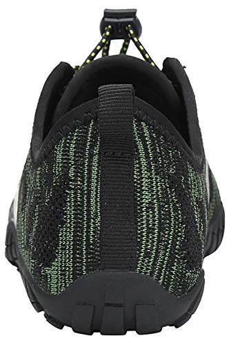 SAGUARO Hombre Mujer Barefoot Zapatillas de Trail Running Minimalistas Zapatillas de Deporte Fitness Gimnasio Caminar Zapatos Descalzos para Correr en Montaña Asfalto Escarpines de Agua, Verde, 41 EU