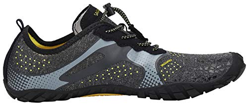 SAGUARO Hombre Mujer Barefoot Zapatillas de Trail Running Minimalistas Zapatillas de Deporte Fitness Gimnasio Caminar Zapatos Descalzos para Correr en Montaña Asfalto Escarpines de Agua, Negro, 37 EU
