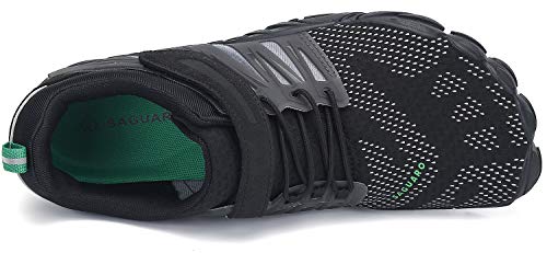 SAGUARO Minimalistas Zapatillas Hombre Mujer Calzado Barefoot Antideslizante Five Fingers Zapatillas Minimalistas Running El Espacio Exterior Negro 40 EU