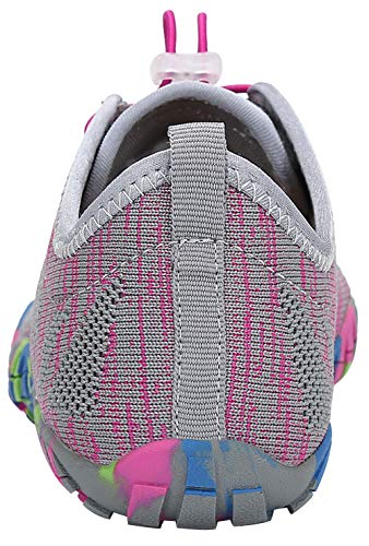 SAGUARO Mujer Barefoot Zapatillas de Trail Running Minimalistas Zapatillas de Deporte Fitness Gimnasio Caminar Zapatos Descalzos para Correr en Montaña Asfalto Escarpines de Agua, Rosa, 41 EU