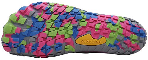 SAGUARO Mujer Barefoot Zapatillas de Trail Running Minimalistas Zapatillas de Deporte Fitness Gimnasio Caminar Zapatos Descalzos para Correr en Montaña Asfalto Escarpines de Agua, Rosa, 41 EU